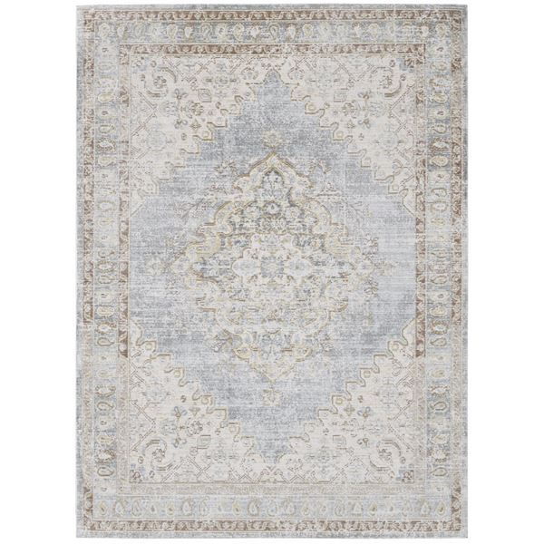 Century Taupe Bordered Rectangular Area Rug 9'x13'