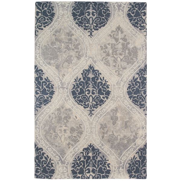 Kanoka Blue Hand-Tufted Rectangular Area Rug 5'x8'