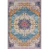 Manhattan Blue-Orange Medallion Rectangular Accent Rug 2'x3'