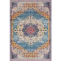 Manhattan Blue-Orange Medallion Rectangular Accent Rug 2'x3'