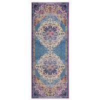 Manhattan Blue-Orange Medallion Runner Rug 2'6"x6'