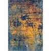 Manhattan Orange-Navy Abstract Runner Rug 2'6"x6'