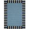 Piazza Blue Bordered Rectangular Area Rug 7'6"x9'6"