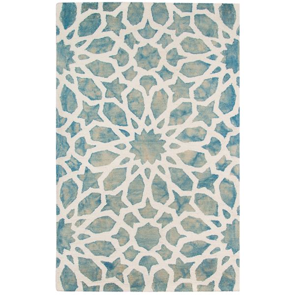 Shibori Green Hand-Tufted Rectangular Accent Rug 2'x3'