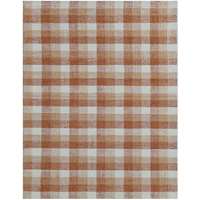 Tartan Orange Hand-Tufted Rectangular Area Rug 8'x10'