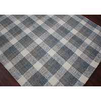 Tartan Gray Hand-Tufted Rectangular Area Rug 8'x10'