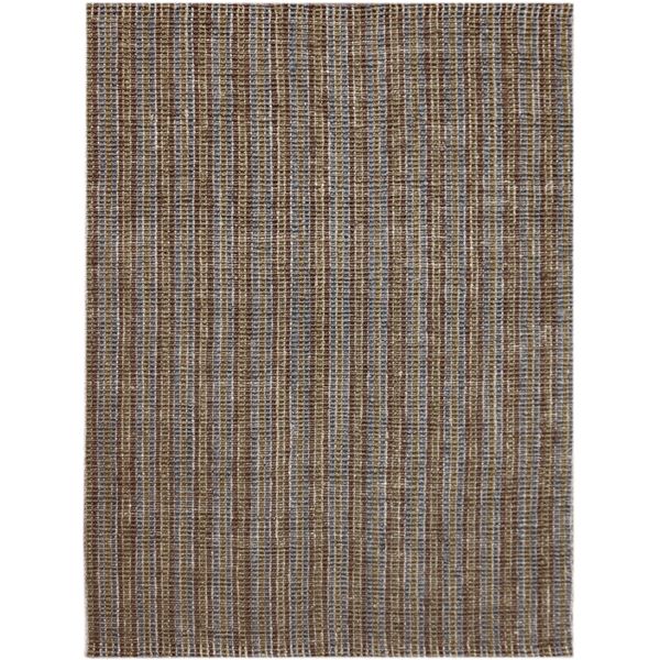 Tropics Brown-Blue Hand-Woven Rectangular Area Rug 8'x10'