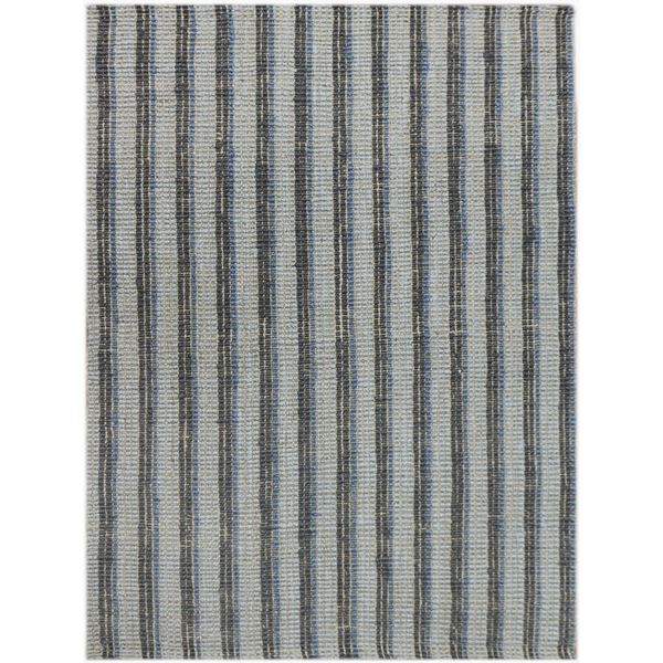 Tropics Blue-Charcoal Hand-Woven Rectangular Area Rug 8'x10'