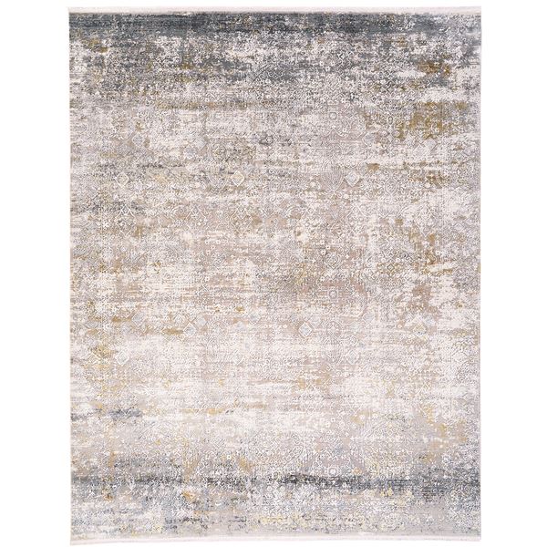 Venice Gray Pattern Rectangular Area Rug 9'6"x13'6"