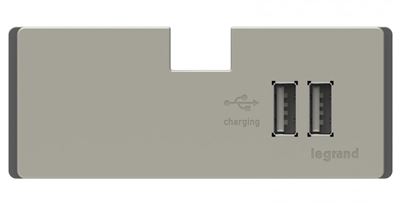 Legrand adorne USB Outlet Module in Titanium Finish - APUSB2TM4