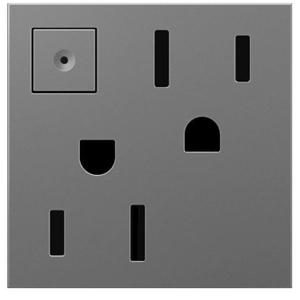 Legrand adorne Energy-Saving On/Off Electrical Outlet in Magnesium Finish (15 Amp) - ARPS152M4