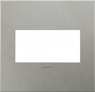 Legrand adorne Brushed Stainless Steel Switch Plate in Brushed Stainless Steel Finish - AWC2GBS4