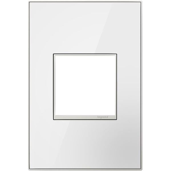 Legrand adorne Mirror White, 1-Gang Wall Plate WHITE ON WHITE AWM1G2MWW4