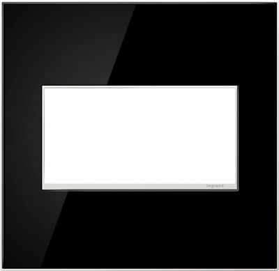 Legrand adorne Mirror Black Switch Plate in Mirror Black Finish - AWM2GMB4