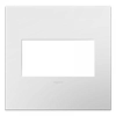 Legrand Adorne Gloss White Standard Black Backplate, 2-Gang Wall Plate AWP2GWH4