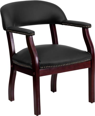 Black Top Grain Leather Conference Chair