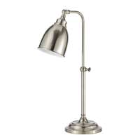 Cal Lighting Pharmacy Table Lamp with Adjustable Pole - Brushed Steel - BO-2032TB-BS