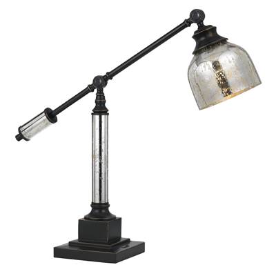 Metal Desk Lamp with Glass Shade
