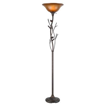 3-Way Pinecone Torchhiere with Glass Shade