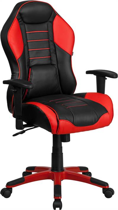 High Back Rossa Corsa Red Vinyl Executive Swivel Office Chair