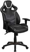 High Back Storm Gray Vinyl Executive Swivel Office Chair