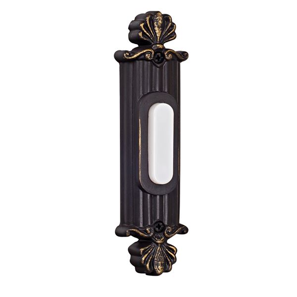 Straight Ornate Lighted Push Button