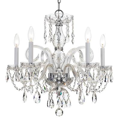 Crystorama Traditional Crystal 5 Light Spectra Crystal Chrome Chandelier I