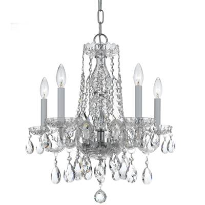 Crystorama Traditional Crystal 5 Light Clear Crystal Chrome Mini Chandelier