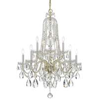 Crystorama Traditional Crystal 10 Light Spectra Crystal Brass Chandelier I