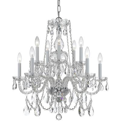 Crystorama Crystal 10 Lt Clear Spectra Crystal Chrome Chandelier II