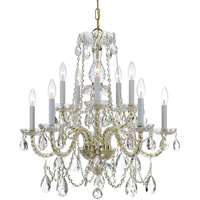 Crystorama Crystal 10 Lt Clear Spectra Crystal Brass Chandelier II