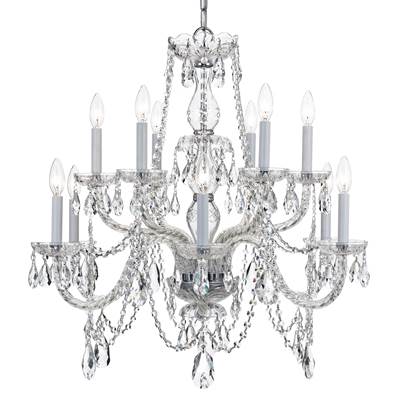 Crystorama Crystal 12 Lt Clear Spectra Crystal Chrome Chandelier II