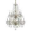 Crystorama Crystal 12 Lt Swarovski Strass Crystal Brass Chandelier IV