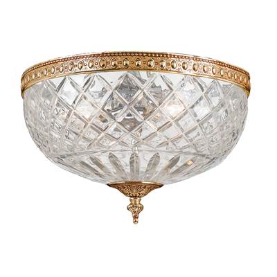 Crystorama 2 Light Brass Crystal Ceiling Mount