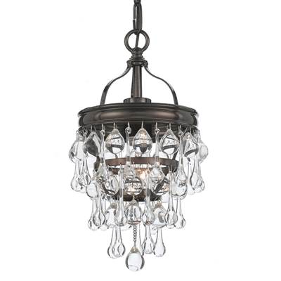 Crystorama Calypso 1 Light Bronze Mini Chandelier