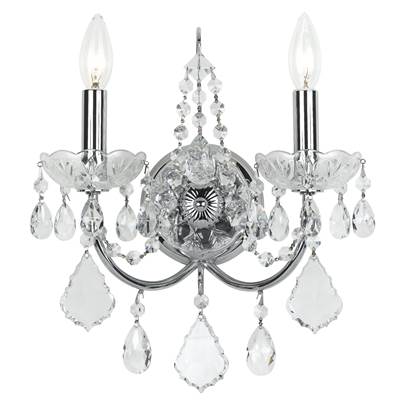 Crystorama Imperial 2 Light Clear Crystal Chrome Sconce