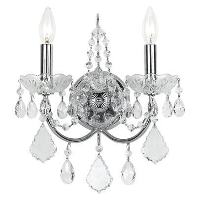 Crystorama Imperial 2 Light Spectra Crystal Chrome Sconce