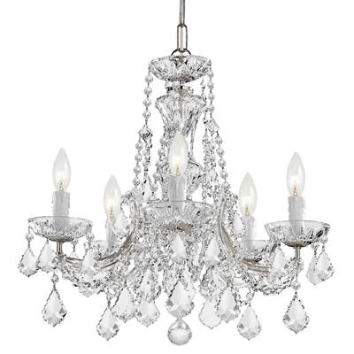 Crystorama Maria Theresa 5 Light Spectra Crystal Chrome Mini Chandelier