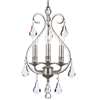 Crystorama Ashton 3 Light Hand Cut Crystal Silver Mini Chandelier