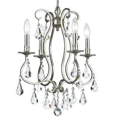 Crystorama Ashton 4 Light Clear Crystal Silver Mini Chandelier