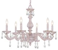 Crystorama Paris Market 6 Light Clear Element Crystal White Chandelier - Antique White - 5036-AW-CL-S