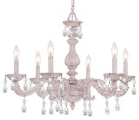 Crystorama Paris Market 6 LT Clear Swarovski Spectra Crystal White Chandelier - Antique White - 5036-AW-CL-SAQ