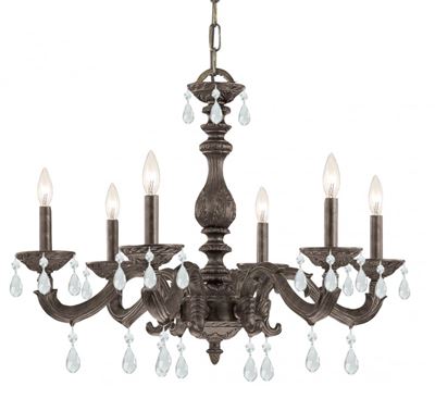 Crystorama Paris Market 6 Light Clear Element Crystal Bronze Chandelier - Venetian Bronze - 5036-VB-CL-S