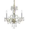 Crystorama Crystal 3 Lt Clear Crystal Brass Mini Chandelier II