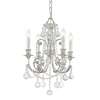 Crystorama Regis 4 Lt Clear Swarovski Strass Crystal Silver Mini Chandelier