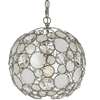 Crystorama Palla 1 Light Antique Silver Sphere Mini Chandelier