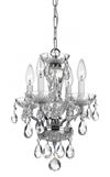 Crystorama Traditional 4 Light Italian Crystal Chrome Mini Chandelier - 5534-CH-CL-I