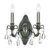 Crystorama Dawson 2 Light Spectra Crystal Pewter Sconce I