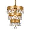 Crystorama Perla 1 Light Antique Gold Mini Chandelier