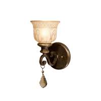 Crystorama Norwalk 1 Light Golden Teak Crystal Bronze Sconce